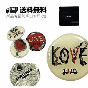 K530-70.. SAINT LAURENT サンローラン ピンバッチ LOVE アクセサリー ロゴ 1970 新品