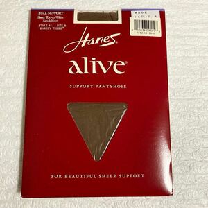 Hanes alive アメリカ製 ヘインズ ストッキング パンスト パンティストッキング 濃いめブラウン 未開封新品