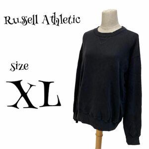 Russell Athletic ラッセル ☆ 無地 黒 スウェット XL