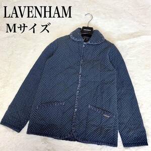 LAVENHAM ドット柄 キルティング ジャケット ブルゾン 中わた ネイビー ラベンハム アウター Mサイズ