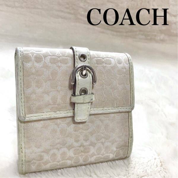 COACH Wホック シグネチャー 3つ折り財布 コンパクト ウォレット レザー