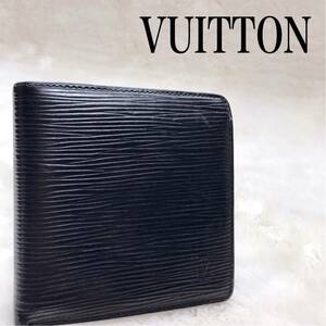 VUITTON ポルトビエカルトクレディモネ エピ 二つ折り財布 ノワール ルイヴィトン ブラック 黒