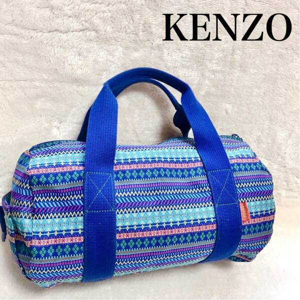 美品 KENZO ケンゾー ミニボストン マルチカラー トートバッグ ロゴ 総柄 ハンドバッグ