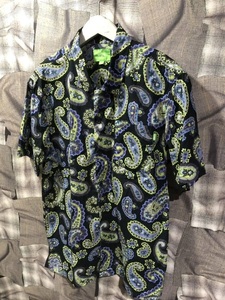 HUF　ハフ　PAISLEY WOVEN TOP　ペイズリー柄　オープンカラーシャツ　BU00145　サイズL ブラック　FK