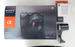 SONY NEX-7 とレンズ SEL1855 ブラック おまけ GARIZ ゲリズ 本革カメラケース XS-CHNEX7BK 純正電池 NP-FW50２個 チャージャー BC-VW1