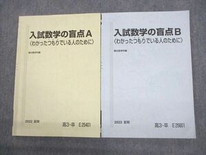 VQ10-036 駿台 入試数学の盲点A/B わかったつもりでいる人のために テキスト 2022 夏期 計2冊 小林隆章 16S0D