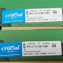Micron CRUCIAL DDR4-3200MHz 16GB (8GB×2枚キット) MTA8ATF1G64AZ-3G2R1 動作確認済み デスクトップ用 PCメモリ _画像4
