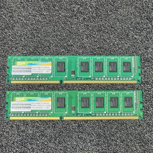 SiliconPower DDR3-1600MHz 8GB (4GB×2枚キット) SP004GBLTU160N02 動作確認済み デスクトップ用 PCメモリ 