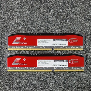 TEAMGROUP ELITE DDR3-1600MHz 16GB (8GB×2枚キット) TPRD38G1600HC11BK 動作確認済み デスクトップ用 PCメモリ 