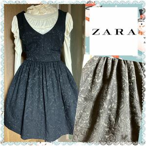 ZARA★ザラ★美品★立体デザイン★Vカラー★ワンピース