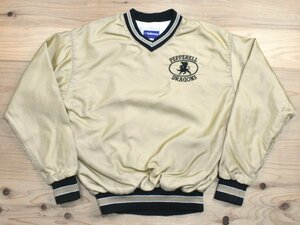 80'sUSA古着 Holloway ビンテージ 刺繍ロゴ ウインドブレーカー sizeS ゴールド プルオーバー スポーツ チーム 80年代 アメリカ アメカジ