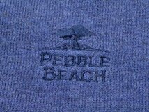2000sUSA古着 PEBBLE BEACH 刺繍ロゴ リブ編み ニット トレーナー sizeL 紺 杢 ペブルビーチ スウェット セーター 2000年代 アメリカ Y2K_画像4