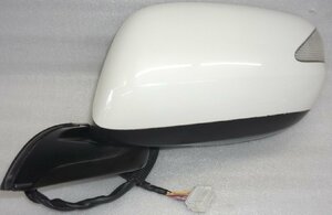 新品カバーでリペアしました。◆ホンダフィット（ＧＥ６）ウィンカー付ドアミラーＮＨ６２４Ｐパールホワイト左/助手席側・中古　動作保証