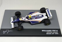 【タバコ加工済】1/43 williams Renault FW16 ブラジルGP 1994 アイルトン・セナ 1994 ウィリアムズ ルノー セナコレクション デカール F1_画像3