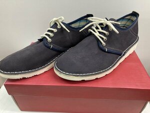  free shipping! plain tu casual shoes light weight n back leather cow leather navy blue 42 display 26.5cm~27cm Stefano Rossi* unused cheap!