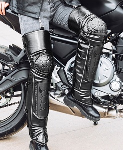  for motorcycle protector attaching leg warmers left right set warm reverse side nappy protection against cold leather black manner . through . not easy removal and re-installation 