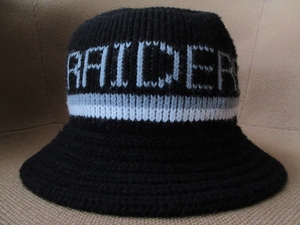 80's 90's USA製 レイダース Team NFLニット クラッシャー ハットLos Angeles Oakland Raiders crusher hatバケットCAP Public Enemy N.W.A