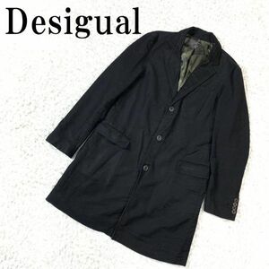 Desigual デシグアル チェスターコート ブラック 黒 コットン ポリエステル 40 B3631