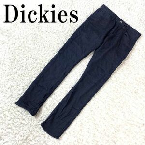 Dickies デッキーズ カジュアルコットンパンツ ネイビー ストレッチ無 ブランド刻印入りボタン ポケット有 28 B3742