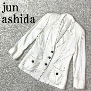 jun ashida ジュンアシダ ジャケット ホワイト 白 レーヨン キュプラ 9 B3754