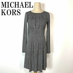 MICHAEL KORS マイケルコース ワンピース 総柄 ブラック 黒 ポリエステル ポリウレタン XS B4348