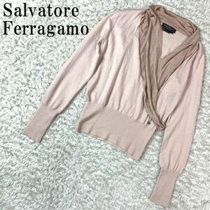 サルヴァトーレフェラガモ ニット ライトピンク Salvatore Ferragamo ウール ナイロン S B4376