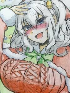 【ラフA4】鹿島【Xmas】mode 【艦これ / 艦隊これくしょん】手描きイラスト アナログ