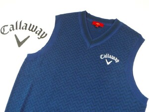 ★美品★Callaway RED LABEL キャロウェイ レッド / カシミヤブレンド Vネックベスト / サイズＬ