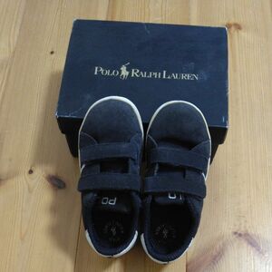  POLO RALPH LAUREN 子供靴 15㎝ シューズ ラルフローレン スエード スニーカー ネイビー