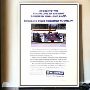 2000年 USA 当時物!! Michelin アウディ R8 レースカー LMP ルマン優勝記念広告 /ポスター Audi LE MANS R8R R8C ルマン 12h America