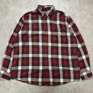 FADED GLORY チェック ネルシャツ 古着 長袖 シャツ レッド レトロ コットン 柄