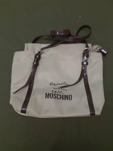 MOSCHINO　モスキーノ　ハンドバッグ　セージ(灰緑色)　27×33cmサイズ　レディース　01