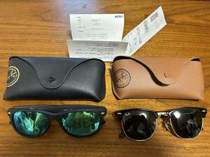 正規店購入　ray ban 2個セット　ミラーサングラス　ウェイファーラー　40,000円超え　レイバン