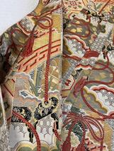 丸帯 アンティーク 帯 逸品 伝統織物 金糸 総文様 全通 両面 正絹 着物 和装 _画像8