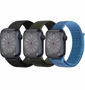 3枚Apple Watch 対応バンド42mm/44mm/45mm/49mmApple Watch Ultra 49mm/iWatch Series 8 スポーツバンド ナイロン交換バンド軽量