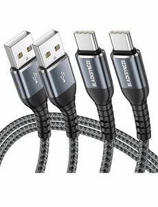 USB Type C ケーブル【2本セット 1M+2M】タイプc ケーブル 3A 急速充電 USB-C to USB A ケーブル QC3.0 対応 高速データ転送