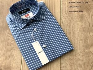 新品 COMME CA ISM コムサイズム ホリゾンタルカラー 長袖シャツ 22ブルー Sサイズ 31IP02 定価6,400円