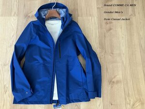 新品 COMME CA MEN コムサメン【Breathatec/ブリザテック】ジップアップナイロンパーカー 22ブルー Mサイズ 23BA04 定価530,900円