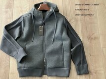 新品訳有り COMME CA MEN コムサメン 保温性三層構造 ケーブルニットパーカー 04グレー Mサイズ 45CE09 定価28,600円_画像1