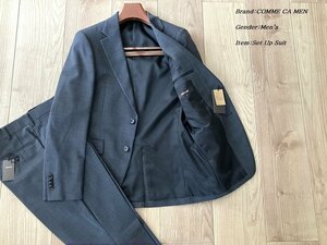 新品 COMME CA MEN コムサメン 秋冬 モダントラディショナル バーズアイ 2Bスーツ 08グレー SS(XS)サイズ 02SA02 定価75,900円