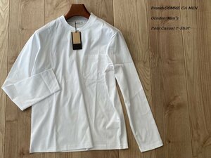 新品訳有り COMME CA MEN コムサメン ドレスネック ロングスリーブＴシャツ 01ホワイト Mサイズ 40TA04 定価12,100円