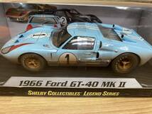 ２６ 未開封 Shelby Collectibles 1/18 Ford GT 40 MKII フォード GT40 マークII ブルー ダーティー ルマン24 ミニカー ダイキャスタメタル_画像3