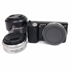 1円 SONY α NEX-5 E 3.5-5.6/18-55 OSS E 2.8/16 ミラーレス一眼 カメラ ブラック C201704