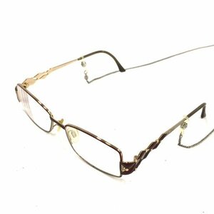 カザール 眼鏡 スクエア 度あり レッド系 レディース アイウェア 眼鏡チェーン 保存ケース付属 CAZAl