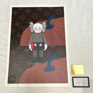 世界限定100枚 DEATH NYC カウズ KAWS コンパニオン COMPANION ヴィトン LOUISVUITTON 草間彌生 ポップアート アートポスター 現代アート