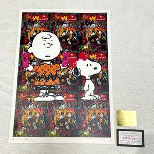 世界限定100枚 DEATH NYC スヌーピー SNOOPY ヴィトン LOUISVUITTON グッチ GUCCI ポップアート アートポスター 現代アート KAWS Banksy