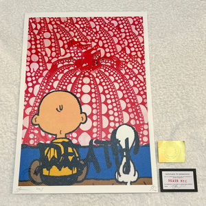 DEATH NYC スヌーピー SNOOPY 草間彌生 かぼちゃ チャーリーブラウン 世界限定100枚 ポップアート アートポスター 現代アート KAWS Banksy