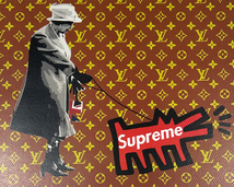 世界限定100枚 DEATH NYC エリザベス女王 ルイヴィトン LOUISVUITTON SUPREME ポップアート アートポスター 現代アート KAWS Banksy_画像3