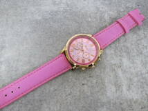 【1213h S7713】 GENEVA 腕時計 ピンク 時計 レディース メンズ クロノグラフ風 不動_画像4
