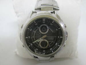 【1128h S7046】 CASIO EDIFICE EFA-116 アナデジ クロノグラフ メンズ腕時計 カシオ エディフィス シルバー 黒文字盤 不動品